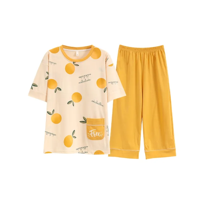 FENTENGCARE Pajama Set Women's Mustard Yellow-0
