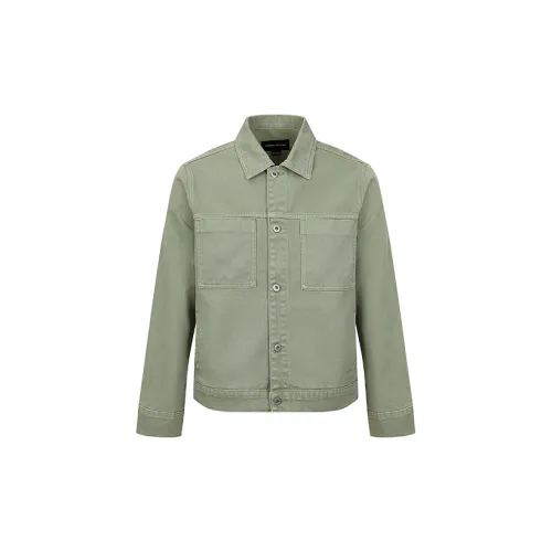 URBAN REVIVO Denim Jackets Men Grass Green