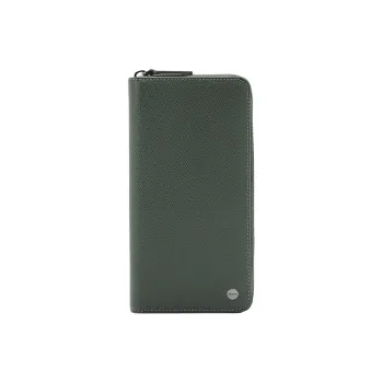PEDRO Embossed Calfskin Wallet Regular Unisex Army Green