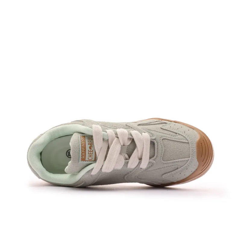 Mengsai Height Increasing Lightweight Breathable Low Top Casual Skateboard Shoes Unisex Green-3