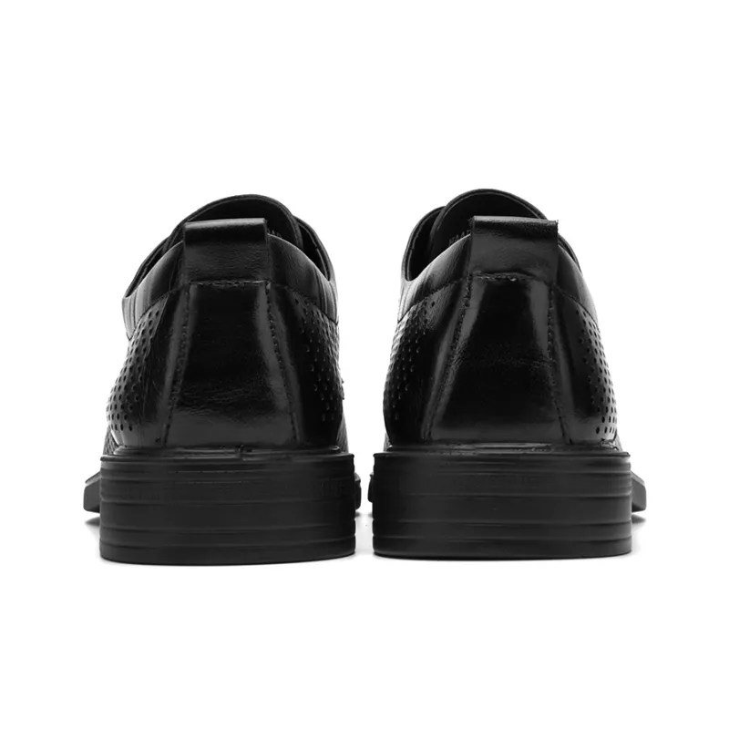 HLA Dress Shoes Men Low Top Black-51