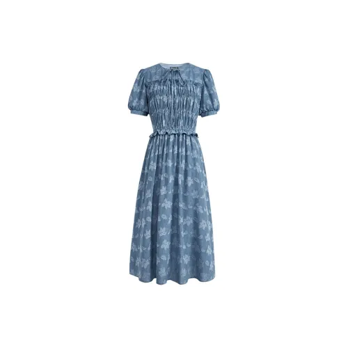 KUOSE Short-Sleeved Dresses Women's Light Blue