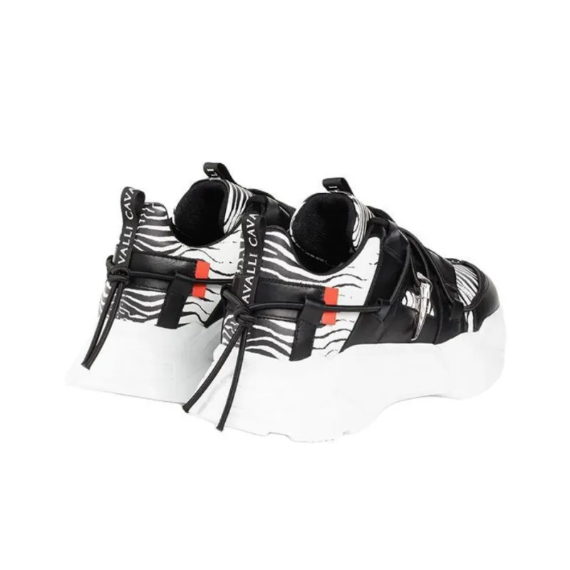 Roberto Cavalli Low-Top Casual Shoes Women's Black White-3