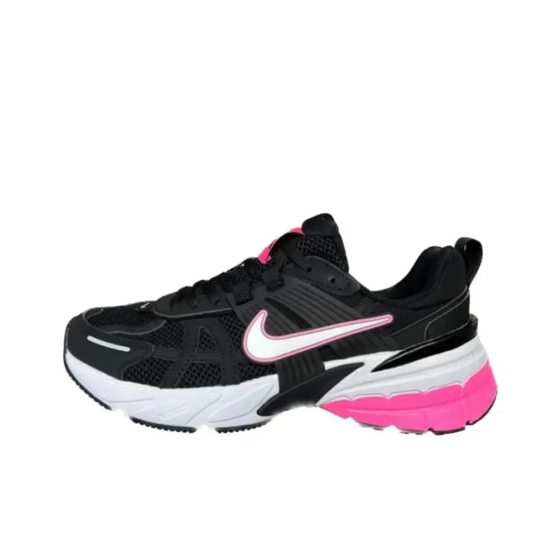 Nike V2K Run Cushioning Anti Slip And Wear Resistant Low Top Running Shoes Men's Black White Pink-0