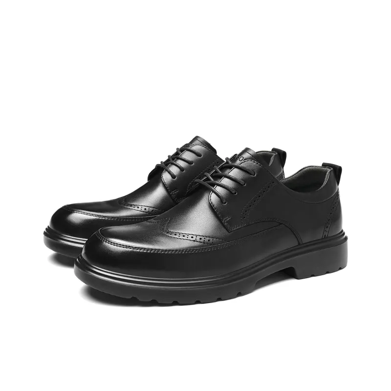 HLA Dress Shoes Men Low Top Black-1