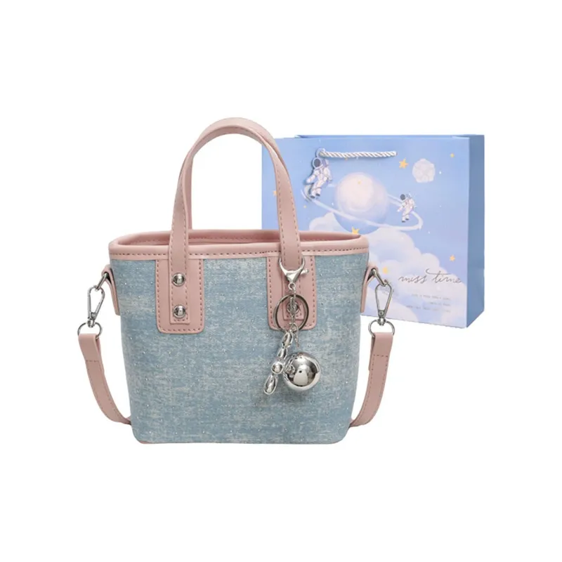 Duoluplo Doron Paul Fabric Shoulder Bag, Crossbody Bag, Handbag Regular Women's Ecru/Pink/Blue/Silver-5