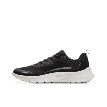 LiNing Light String Cushioning, Slip Resistant, Abrasion Resistant, Lightweight Low Top Running Shoes Men's Black Gray