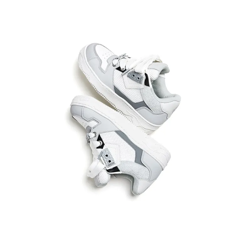 YJ YUAN 2.0 Collection Wear Resistant Low Top Skateboard Shoes Unisex Gray-2