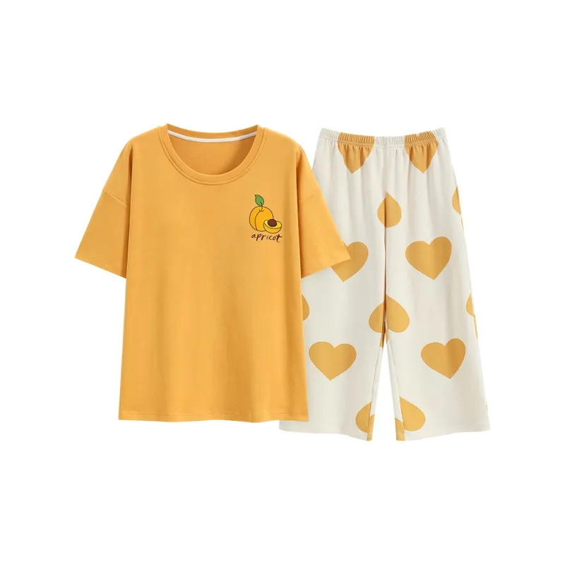 FENTENGCARE Pajama Set Women's Orange-0