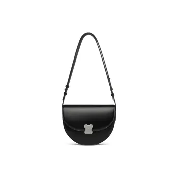 FIEDLE&SISSI Top Grain Cow Leather Portable Crossbody Bag, Shoulder Bag Regular Women's Piano Black