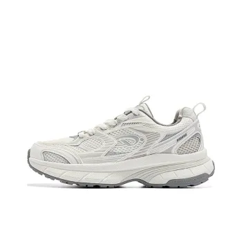 QIAODAN Kaiyuan 2K Coverage Rebound Wear-Resistant Lightweight Slip-Resistant Low-Top Casual Shoes Men's White Gray