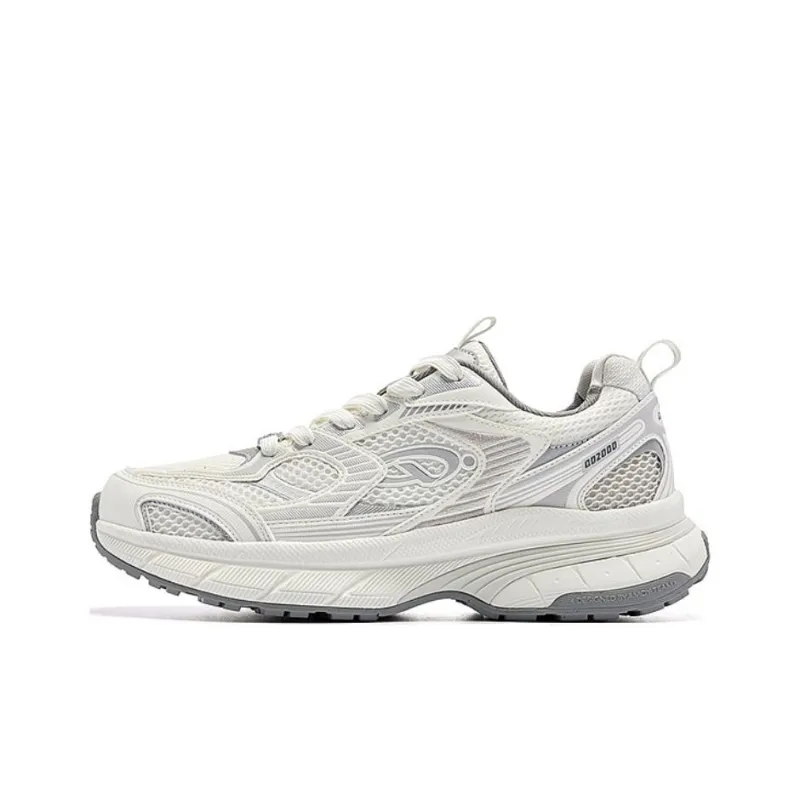 QIAODAN Kaiyuan 2K Coverage Rebound Wear Resistant Lightweight Slip Resistant Low Top Casual Shoes Men's White Gray-0