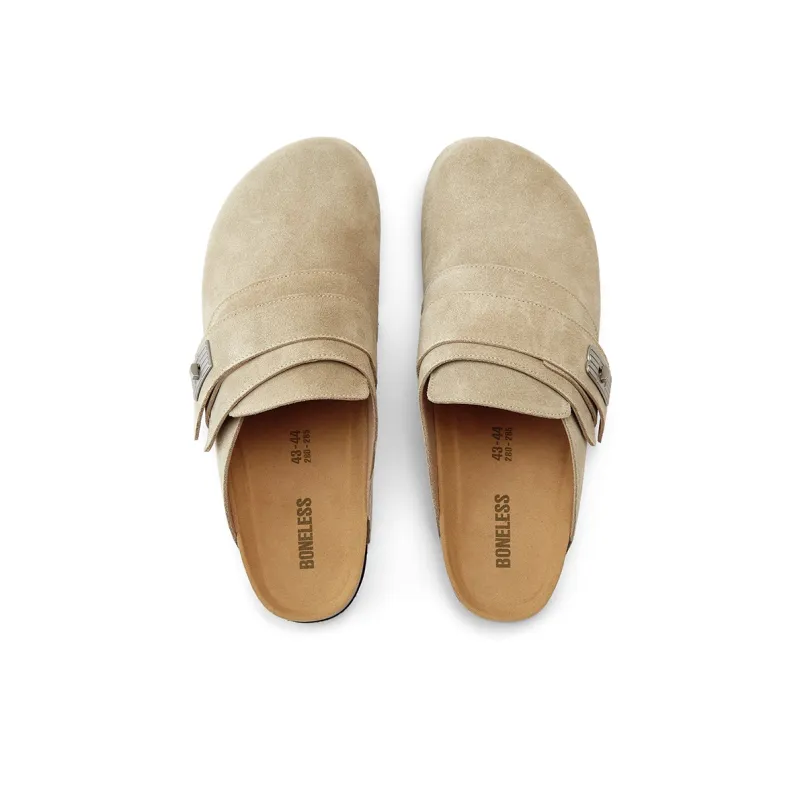 BONELESS Closed Toe Slippers Unisex Light Coffee-1