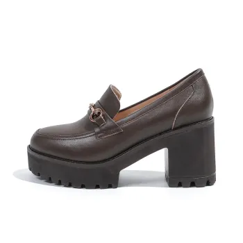 Mulinsen Loafers 8cm Women's Khaki