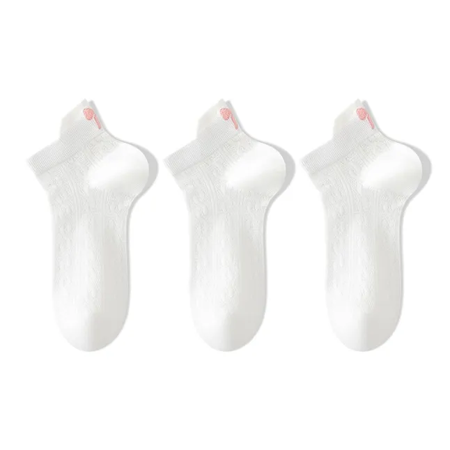 Moremoli Ankle Socks Women's 3 Pack White-0