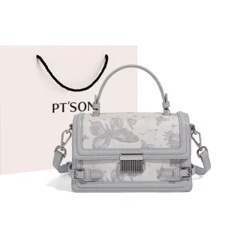 PT'SON PU Small Square Bag, Crossbody, One Shoulder Handbag Regular Women's Gray