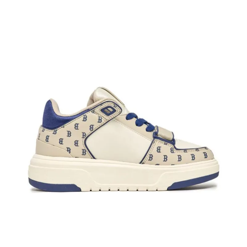 MLB Chunky Liner Basic Mid Top Skateboard Shoes Unisex Brown White Blue-1