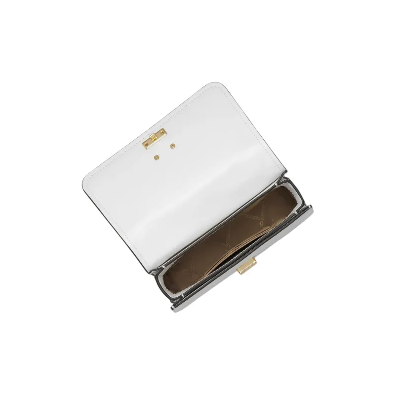 MICHAEL KORS Split Cow Leather Shoulder Bag, Crossbody Bag Small Size Women's White-2