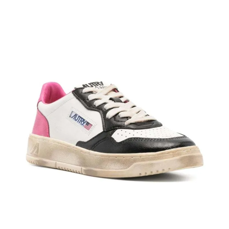 AUTRY Super Vintage Slip-Resistant Cushioning Low-Top Skateboard Shoes Women's White Black-2