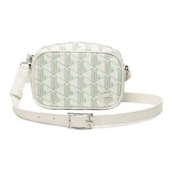 LACOSTE Coated PU Cotton Canvas Shoulder Bag Crossbody Bag Small Size Women's Green