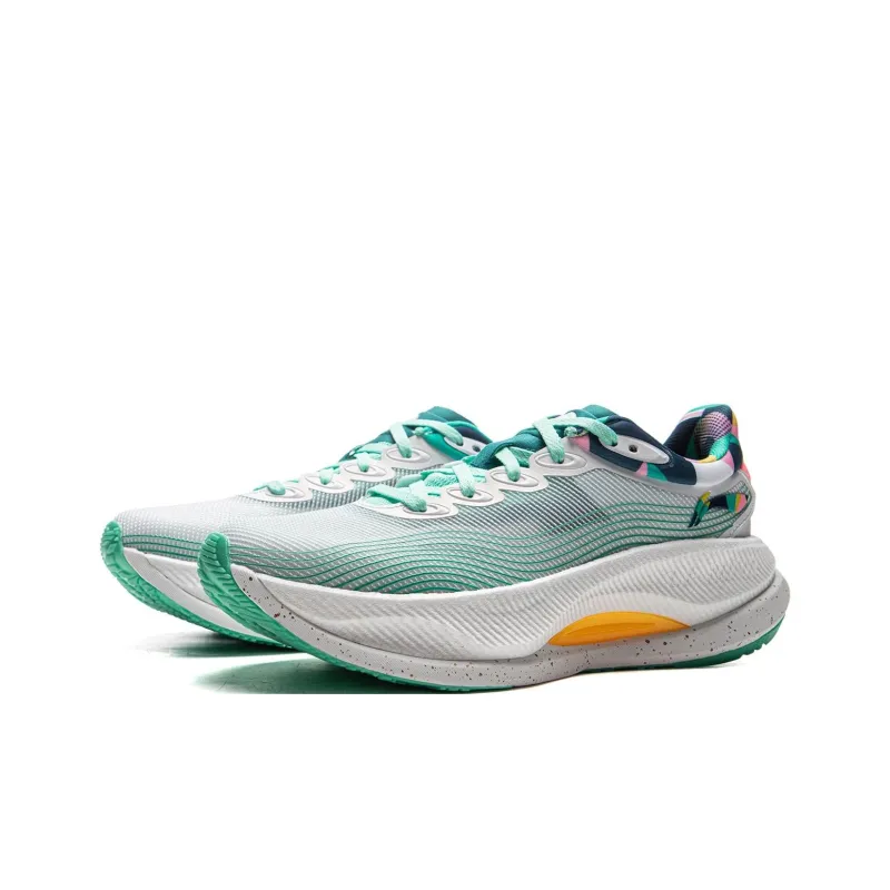LiNing Yueying 4PRO Cushioning Anti Slip And Wear Resistant Support Rebound Low Top Running Shoes Women's White Green-2