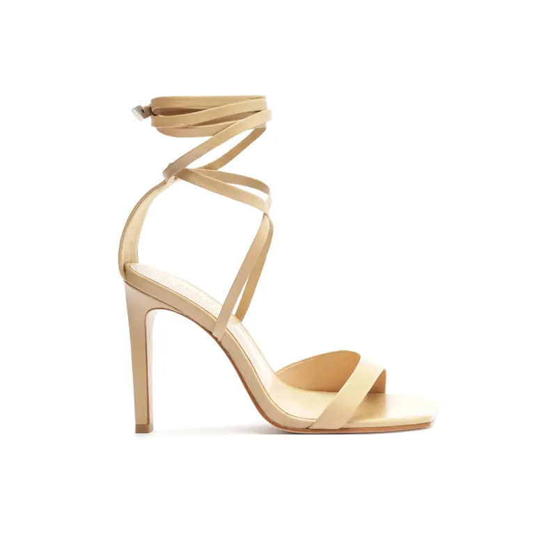 Schutz Bryce Strap Sandals 10.8cm Women's Beige-1