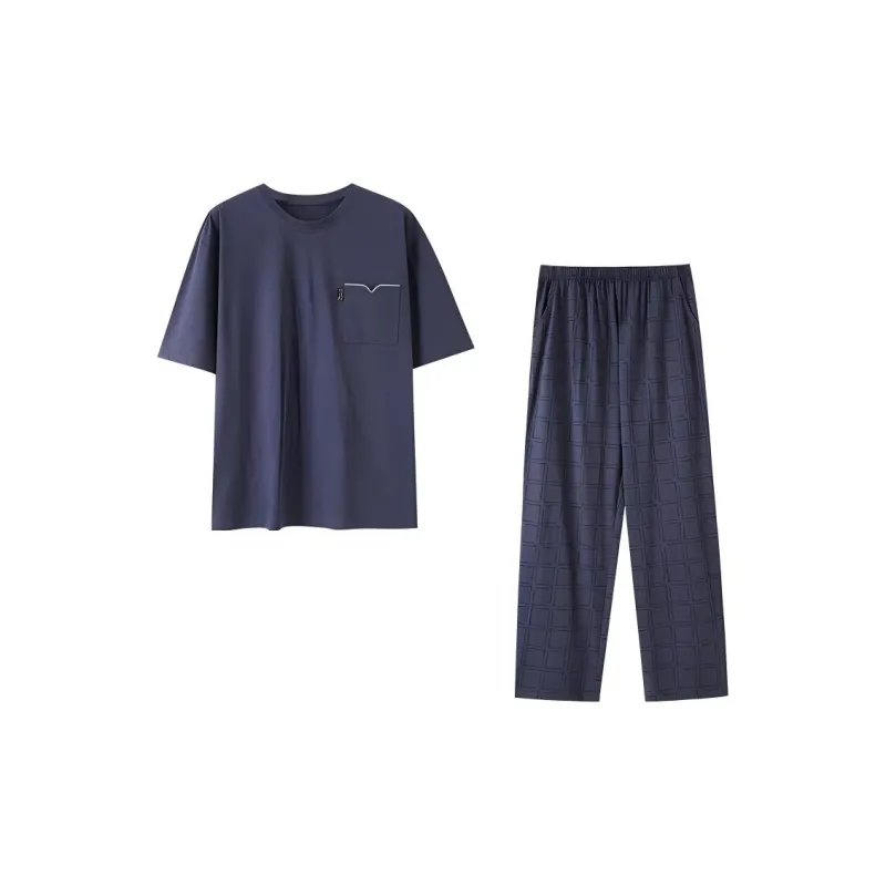 MIIOW Pajama Set Men's Navy Blue-0