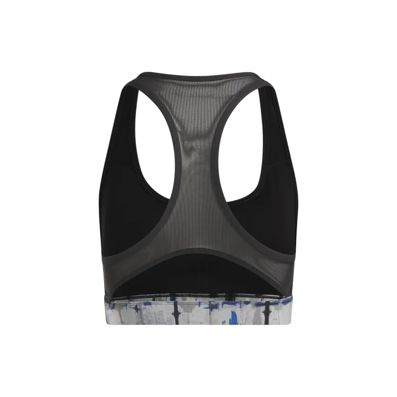 Reebok Lux Perform Printed Racer Bra Sports Underwear Women's Gray-1