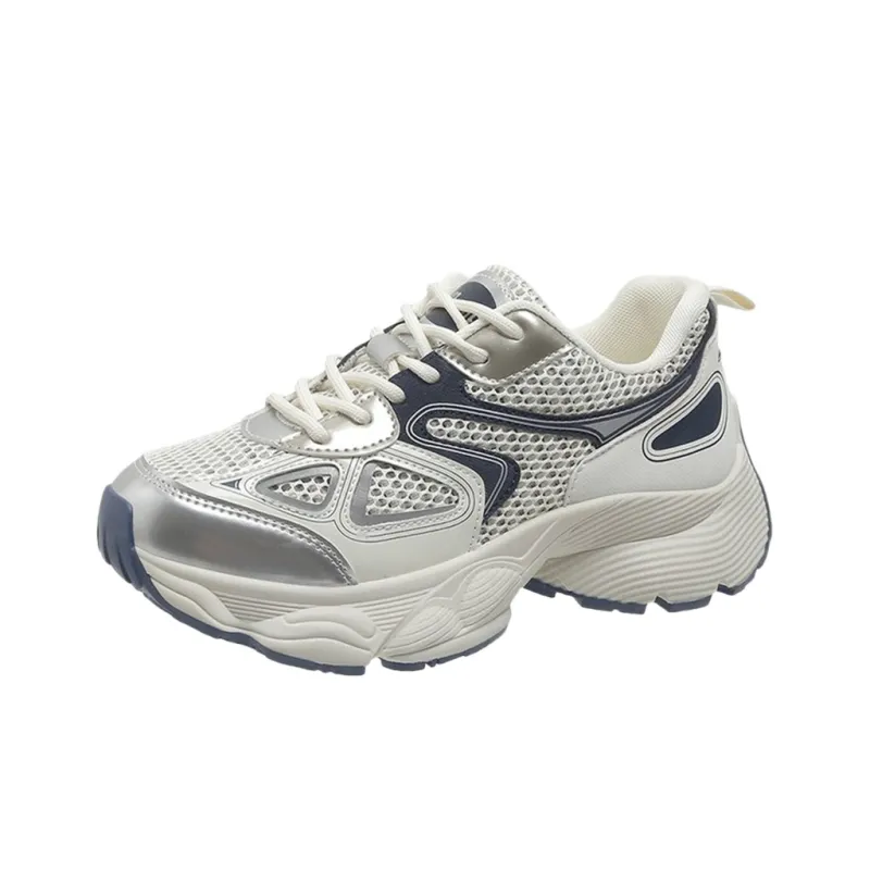 Luji Chunky Sneakers Women's Low Top Blue/Khaki-0