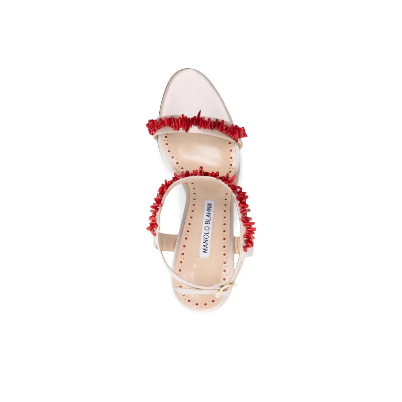 MANOLO BLAHNIK Cienzan One Strap Sandals 9cm Women's Red-3