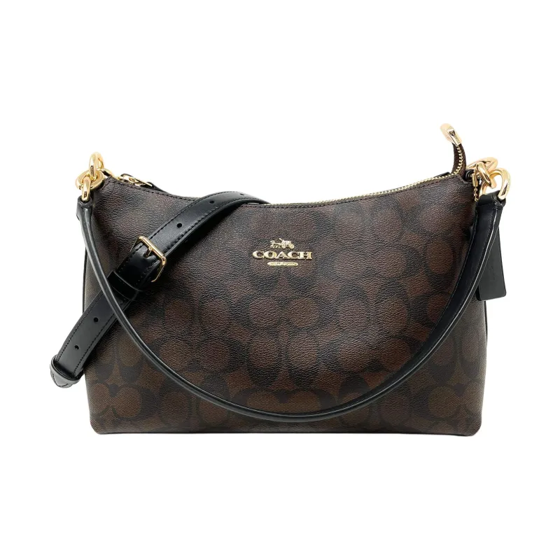 COACH Lewis Cow Leather Shoulder Bag, Crossbody Bag, Handbag, Clutch, Shoulder Bag Regular Women's Brown Black-1