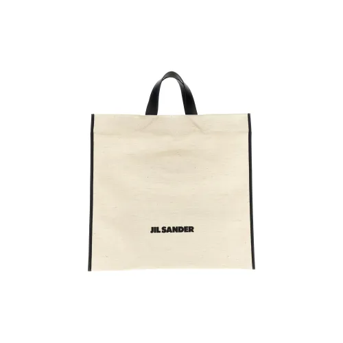 JIL SANDER Logo Printed Border Book Tote Square Shopping Bag