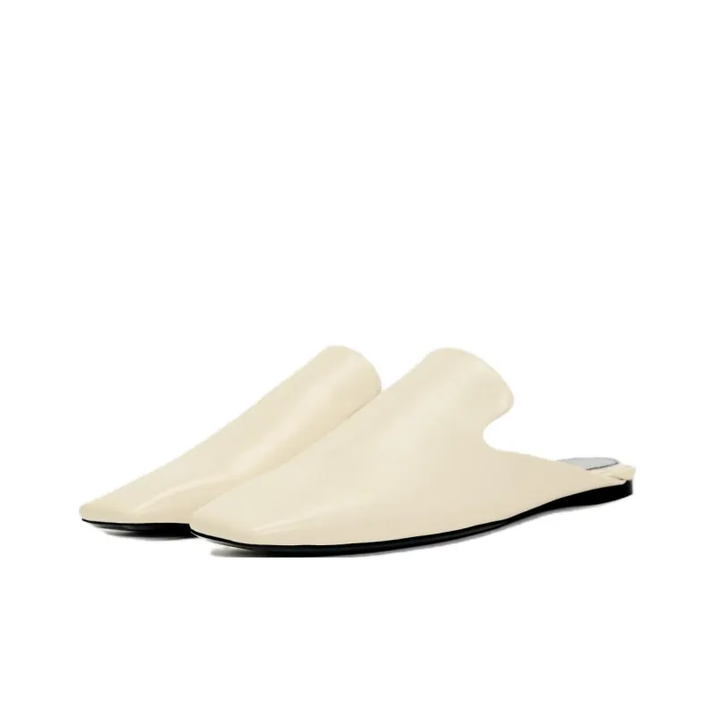 ZARA Slip-Resistant Wrap-toe Slippers Women's Light Beige Yellow-2