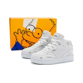 The Simpsons Skateboard Shoes Unisex High Top White/Black/Black & White