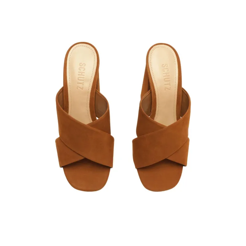Schutz Slide Slippers 10.5cm Women's Brown-4