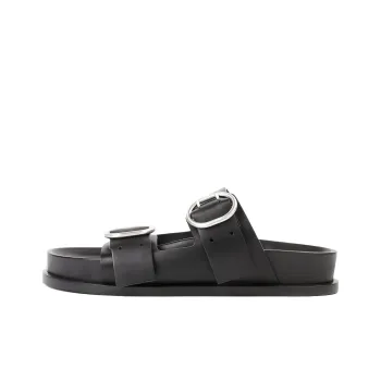 JIL SANDER Flat Buckled Leather Sandals