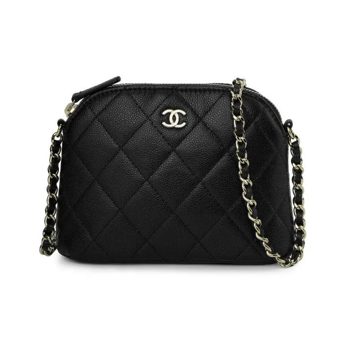 CHANEL Calfskin One Shoulder Crossbody Clutch Women's Black-1