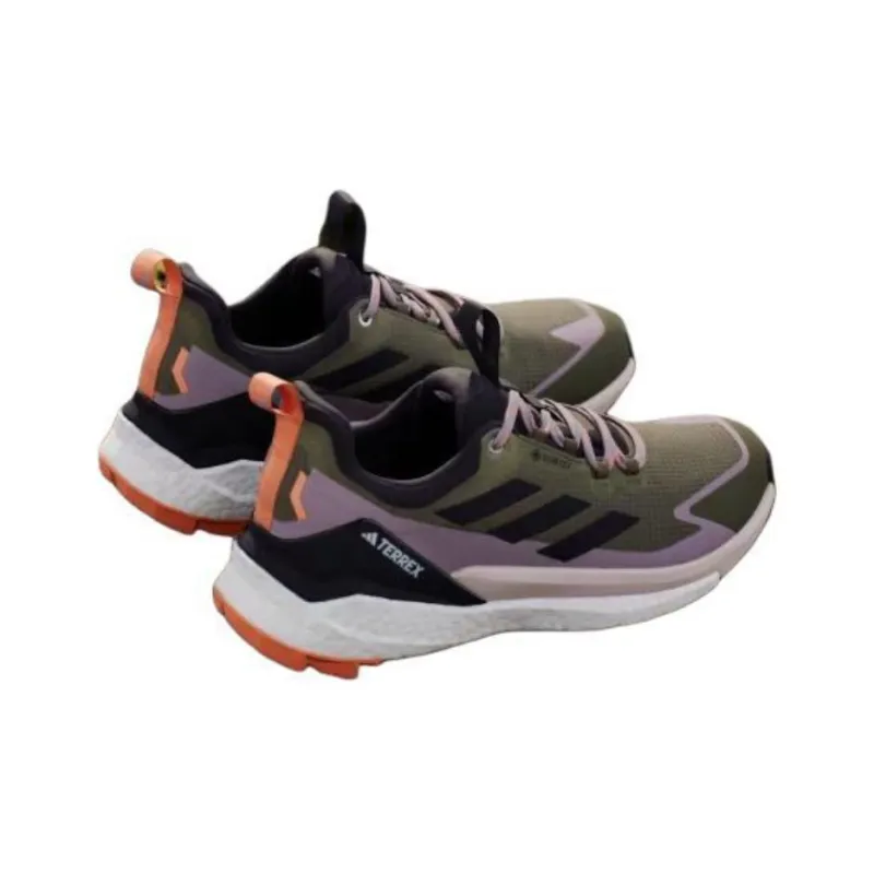 Adidas Terrex Free Hiker 2.0 Low Gore Tex Olive Strata Aurora Black Amber Tint Women's-4