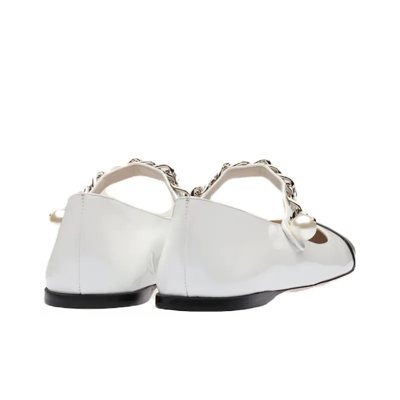 MIU MIU Patent Leather Ballerina Pumps-4