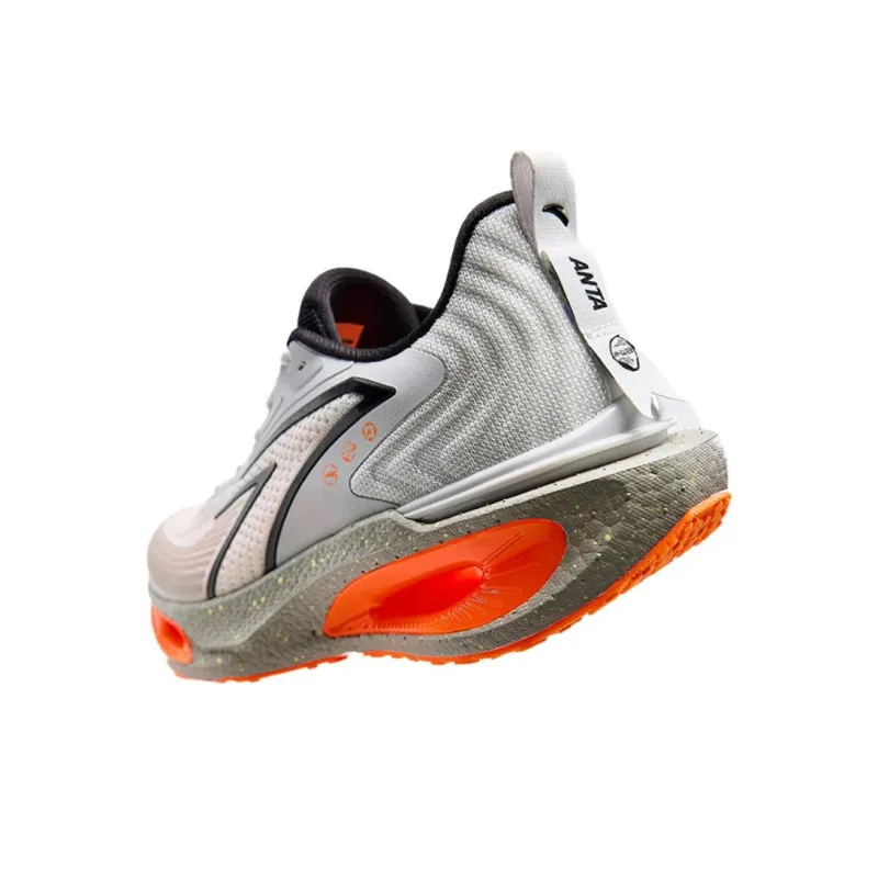 Anta Hole Cushioning, Wear Resistant Low Top Running Shoes Men's Gray Orange-2