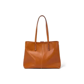 KAISER Cow Leather Shoulder Bag Women's Caramel/Roasted Brown/Ebony Black