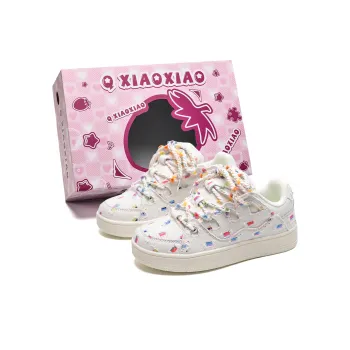 Circle small Skateboard Shoes Unisex Low Top White