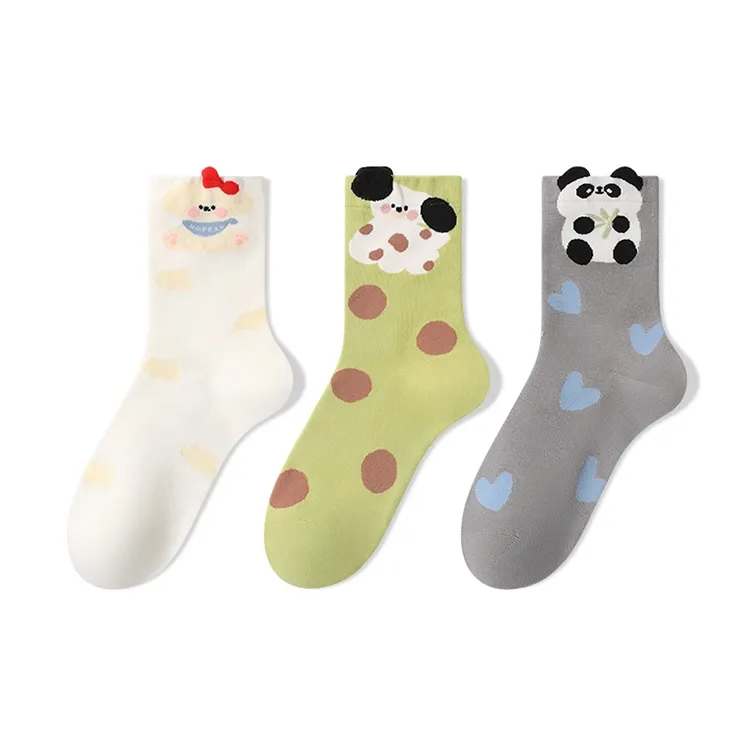Moremoli Mid Calf Socks Women's 3 Pack-12