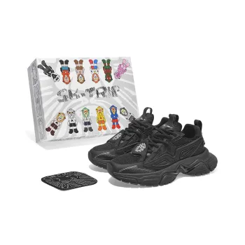 SK.TRIP Bow And Arrow 1 Cushioning Height Increasing Wear-Resistant Low-Top Chunky Sneakers Unisex Jet Black