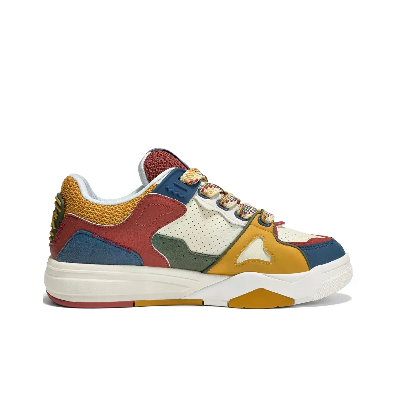 Kappa Anti Slip Wear Resistant Low Top Skateboard Shoes Unisex Light Malt Yellow-1