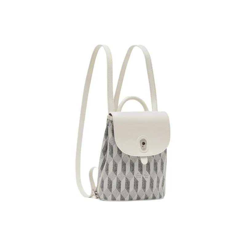 AU DEPART Calfskin Backpack Small Size Women's White-1