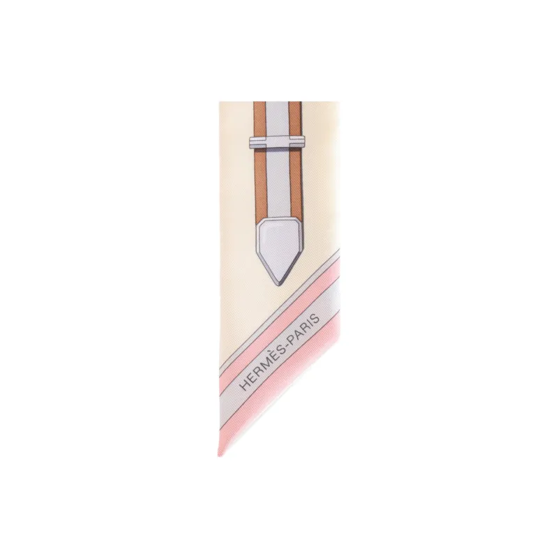 HERMES Small Silk Scarves Women's Pink Rose-2