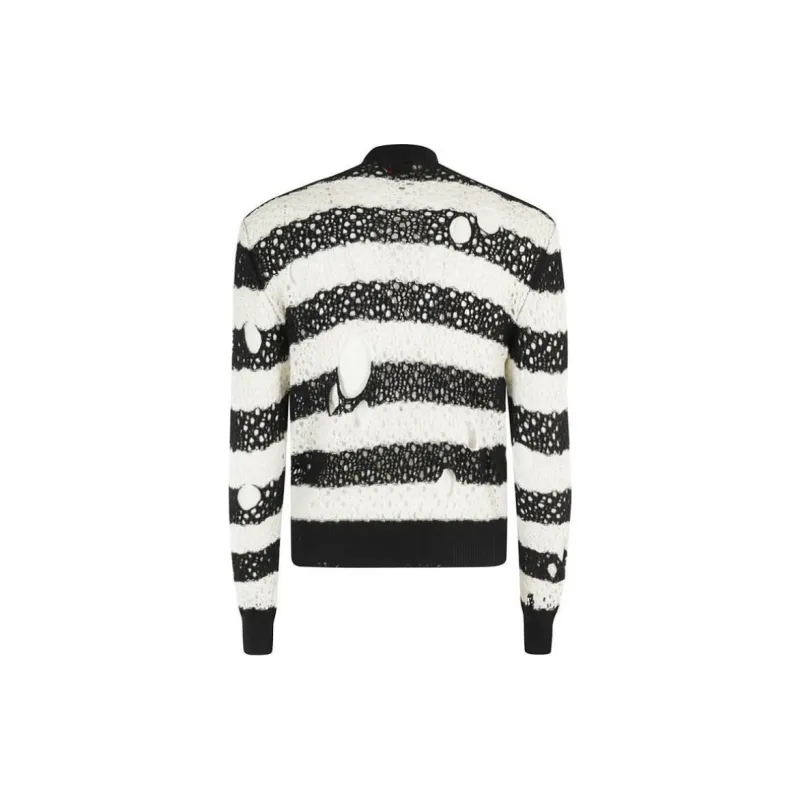 Liberal Youth Ministry Striped Cut out Detail Jumper-1