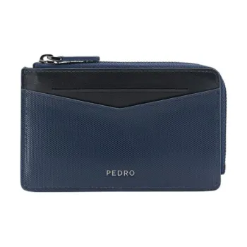 PEDRO Calfskin Wallet Small Size Unisex Blue