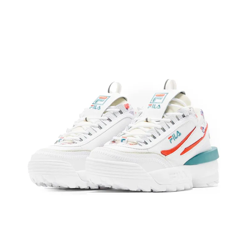 FILA Disruptor 2 Cushioning Low-Top Running Shoes Women's White Orange Blue-2